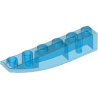 Lego kostka (kostička) 6x1 oblouk invertovaný, průhledná tmavě modrá (4160414, 4584484)